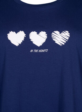 T-shirt i bomuld med print og rund hals , Medieval B.W. Hearts, Packshot image number 2