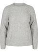 Meleret strikbluse med perleknapper, Light Grey Melange, Packshot image number 0