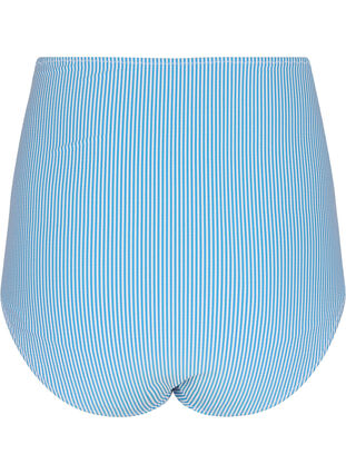 Stribet bikiniunderdel med ekstra høj talje, BlueWhite Stripe AOP, Packshot image number 1