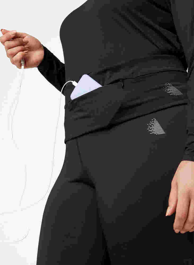 Løbebælte med lommer og lynlåse, Black, Model image number 3