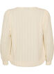 Jerseybluse med struktur og ballonform, Vanilla, Packshot image number 1