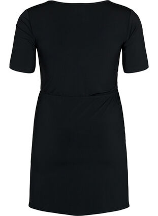 Kort kjole med udskåret parti, Black, Packshot image number 1