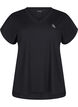 Trænings t-shirt med v-hals, Black, Packshot image number 0