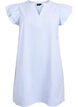 Kort stribet kjole med flæser, Blå, Packshot image number 0