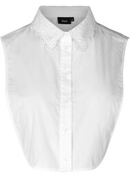Løs skjorte krave med blonder, Bright White