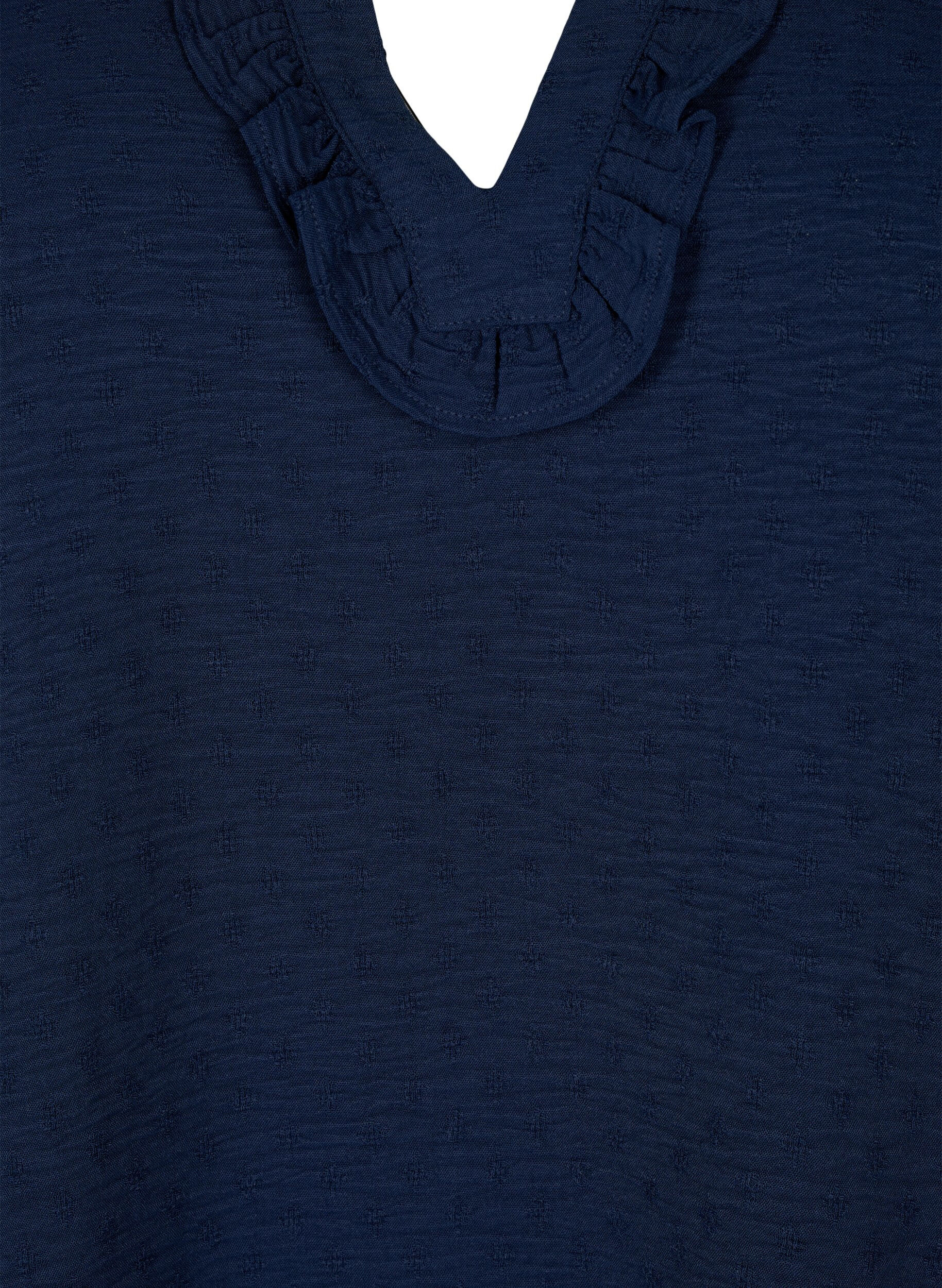 Zizzi Lang&aelig;rmet bluse med struktur, Navy Blazer, Packshot image number 2