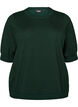 Finstrikket bluse med korte &aelig;rmer, Gr&oslash;n, Packshot image number 0