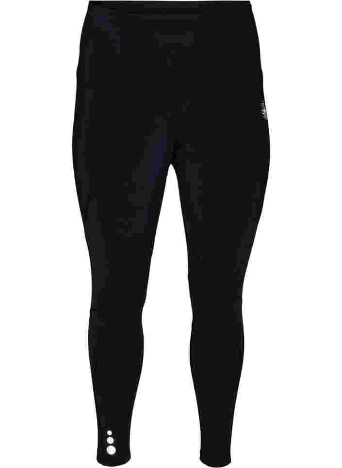 Cropped træningstights med tummy-tuck effekt, Black, Packshot image number 2