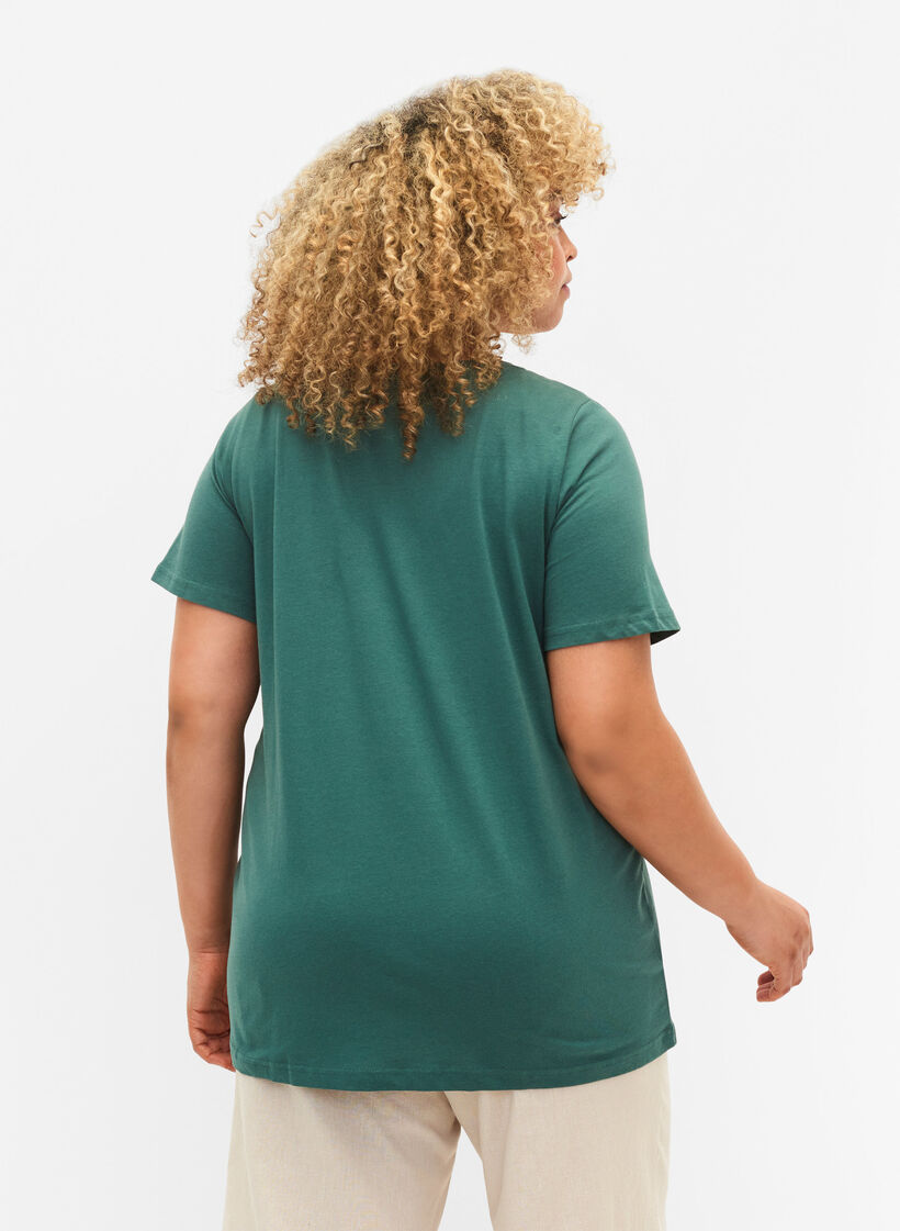 2-pak basis t-shirt i bomuld, Mallard Green/Black, Model image number 1