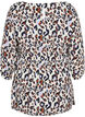 Graviditets bluse i viskose med print, White Leo Print , Packshot image number 1