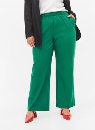 Løse bukser med lommer, Verdant Green, Model image number 2