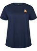 T-shirt i &oslash;kologisk bomuld med bamsemotiv, Bl&aring;, Packshot image number 0