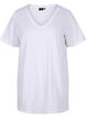 Ensfarvet oversize t-shirt med v-hals, Hvid, Packshot image number 0