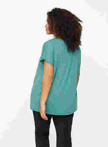 Ensfarvet trænings t-shirt, Deep Sea, Model image number 1