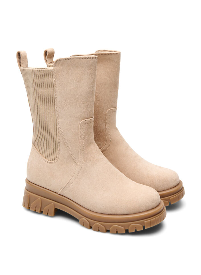 Chunky st&oslash;vle i imiteret ruskind, Beige, Packshot image number 1