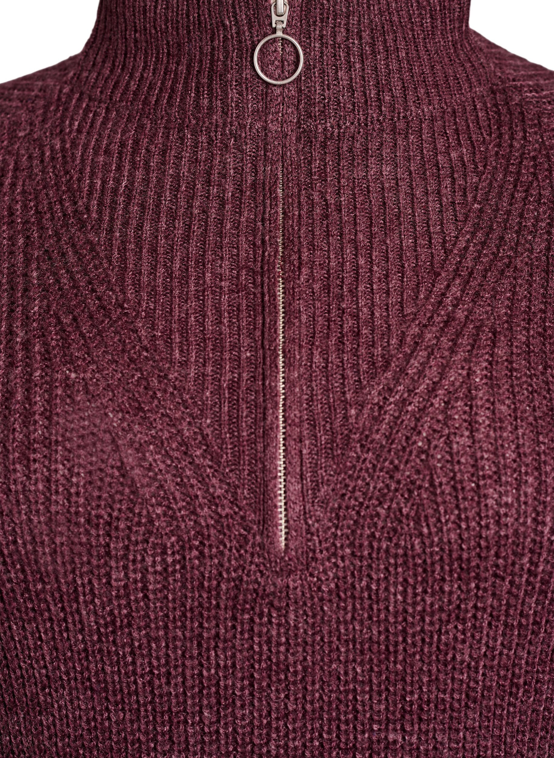 Zizzi FLASH - Kort strikkjole med h&oslash;j hals, R&oslash;d, Packshot image number 2