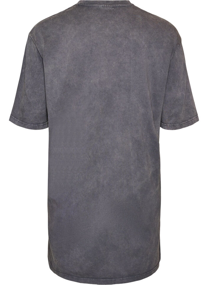 L&oslash;s T-shirtkjole med vasket look, Gr&aring;, Packshot image number 1