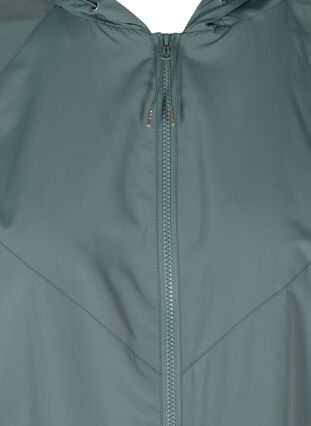 Kort jakke med lynlås og hætte, Balsam Green, Packshot image number 2