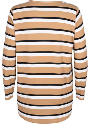Stribet bluse med lange ærmer, Stripe, Packshot image number 1