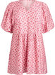 Kort kjole i viskose med empire-snit og ballon&aelig;rmer, R&oslash;d, Packshot image number 0