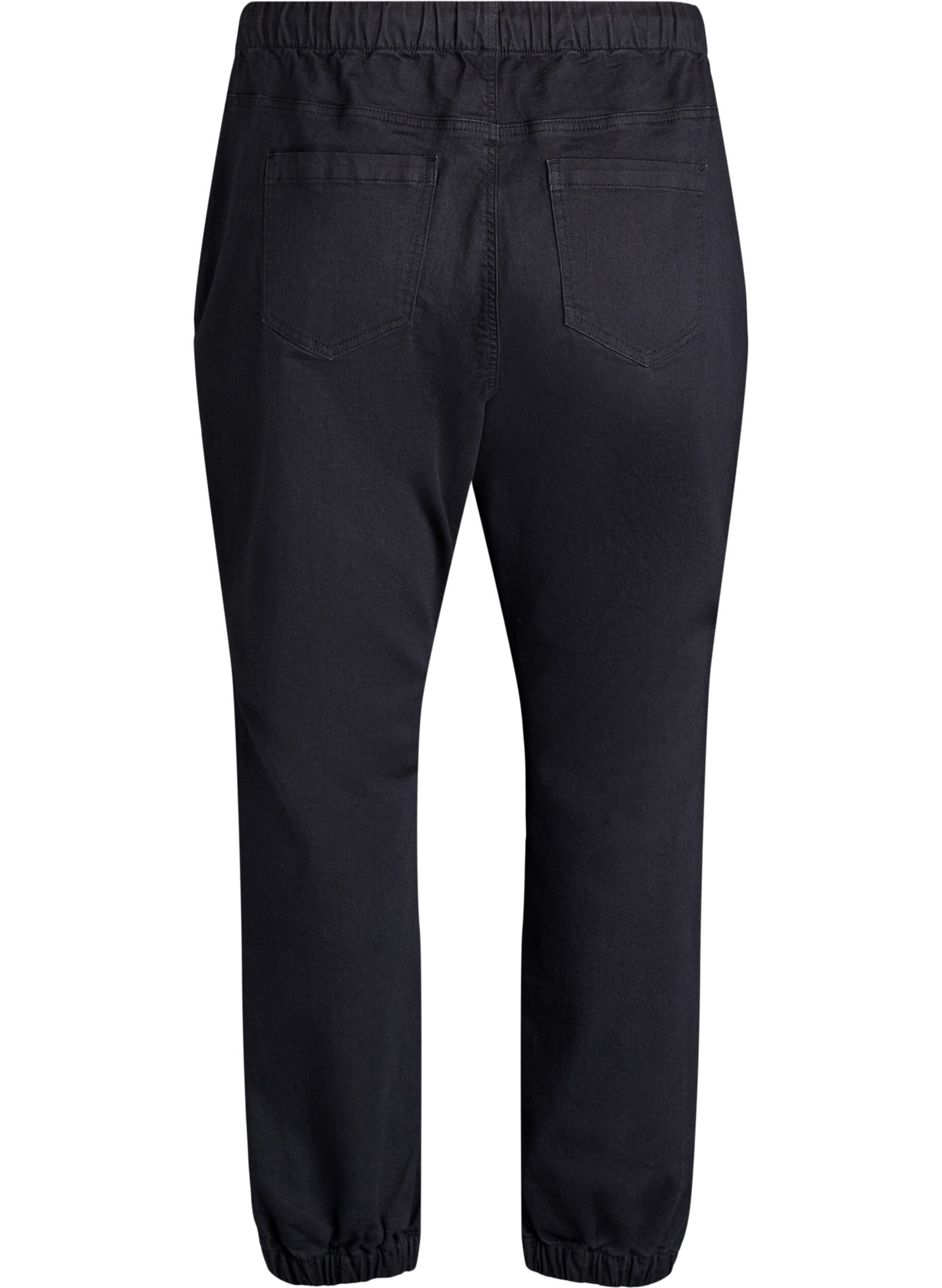 ZizziDenimjoggers med lommer, Sort, Packshot image number 1