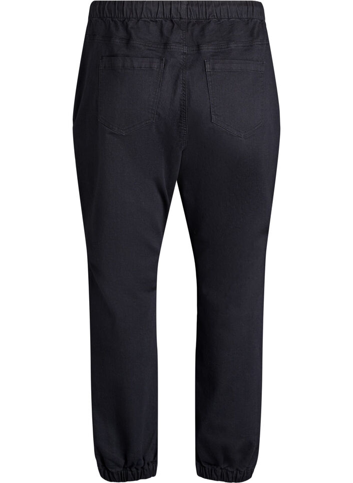 Denimjoggers med lommer, Sort, Packshot image number 1