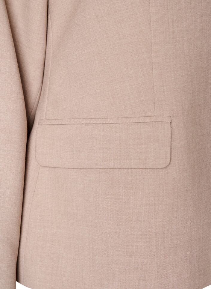 Klassisk blazer med enkel knaplukning og lommer, Beige, Packshot image number 3