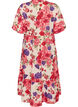 Midikjole i bomuld med blomsterprint, R&oslash;d, Packshot image number 1