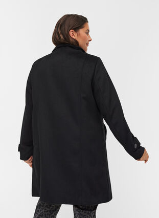 Jakke med høj krave og uld, Black, Model image number 1