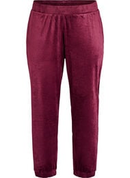 L&oslash;se bukser i velour, M&oslash;rk Bordeaux