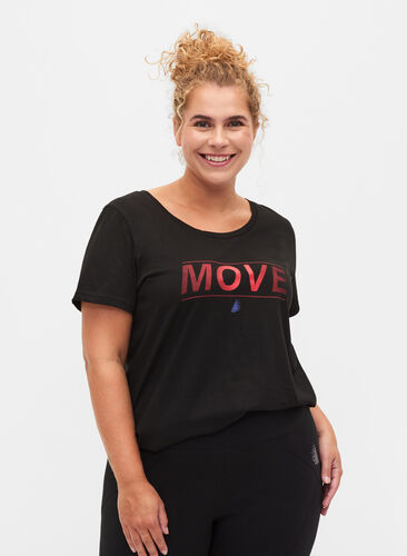 Trænings t-shirt med print, Black w. Stripe Move, Model image number 0