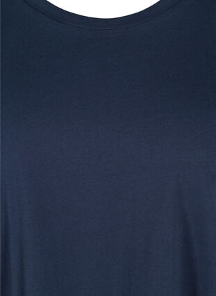 T-shirt med knapper i økologisk bomuld, Black Iris, Packshot image number 2