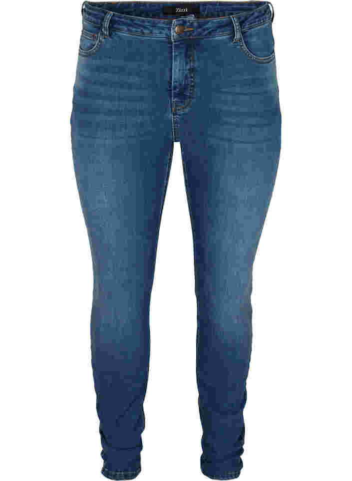 Højtaljede Amy jeans med push up, Blue denim, Packshot image number 0