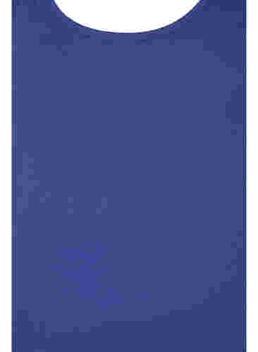 Ensfarvet basis top i bomuld, Deep Cobalt, Packshot image number 2
