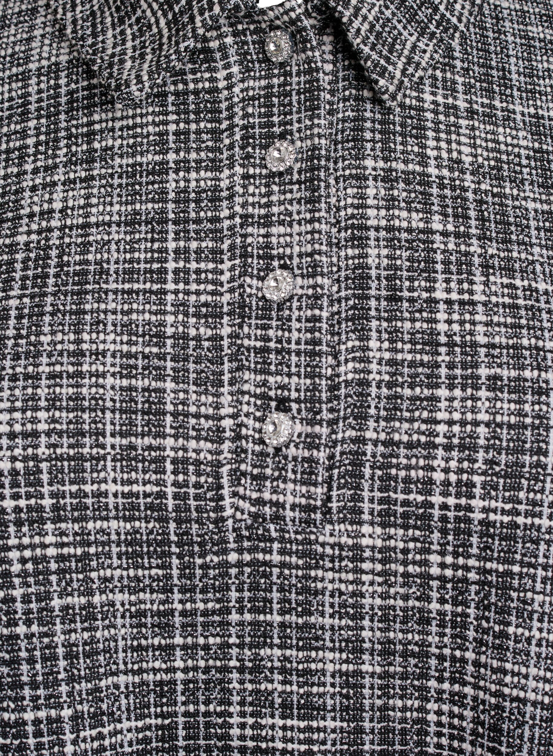 Zizzi Kort kjole i struktureret jersey med grafisk tern, Off White Check, Packshot image number 2