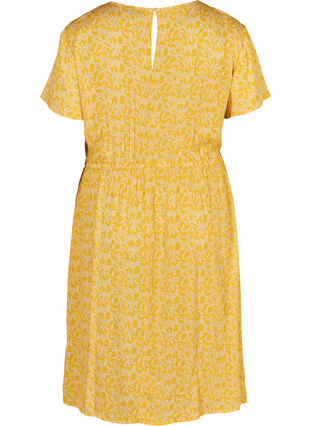 Kjole med korte ærmer, Yellow Branch, Packshot image number 1