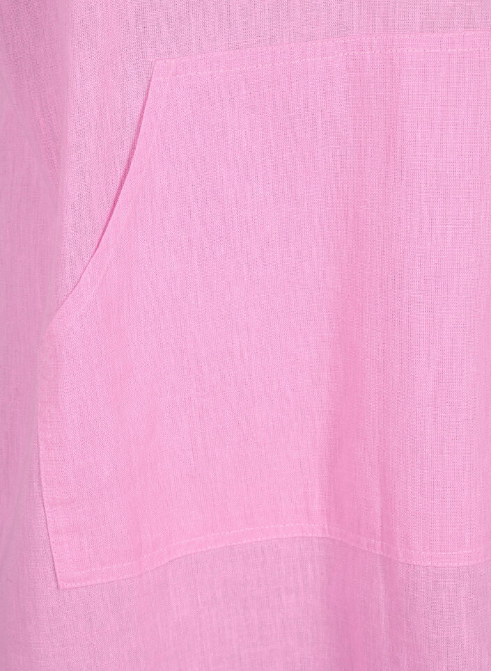 Hættekjole i bomuldsmix med hør, Rosebloom, Packshot image number 2