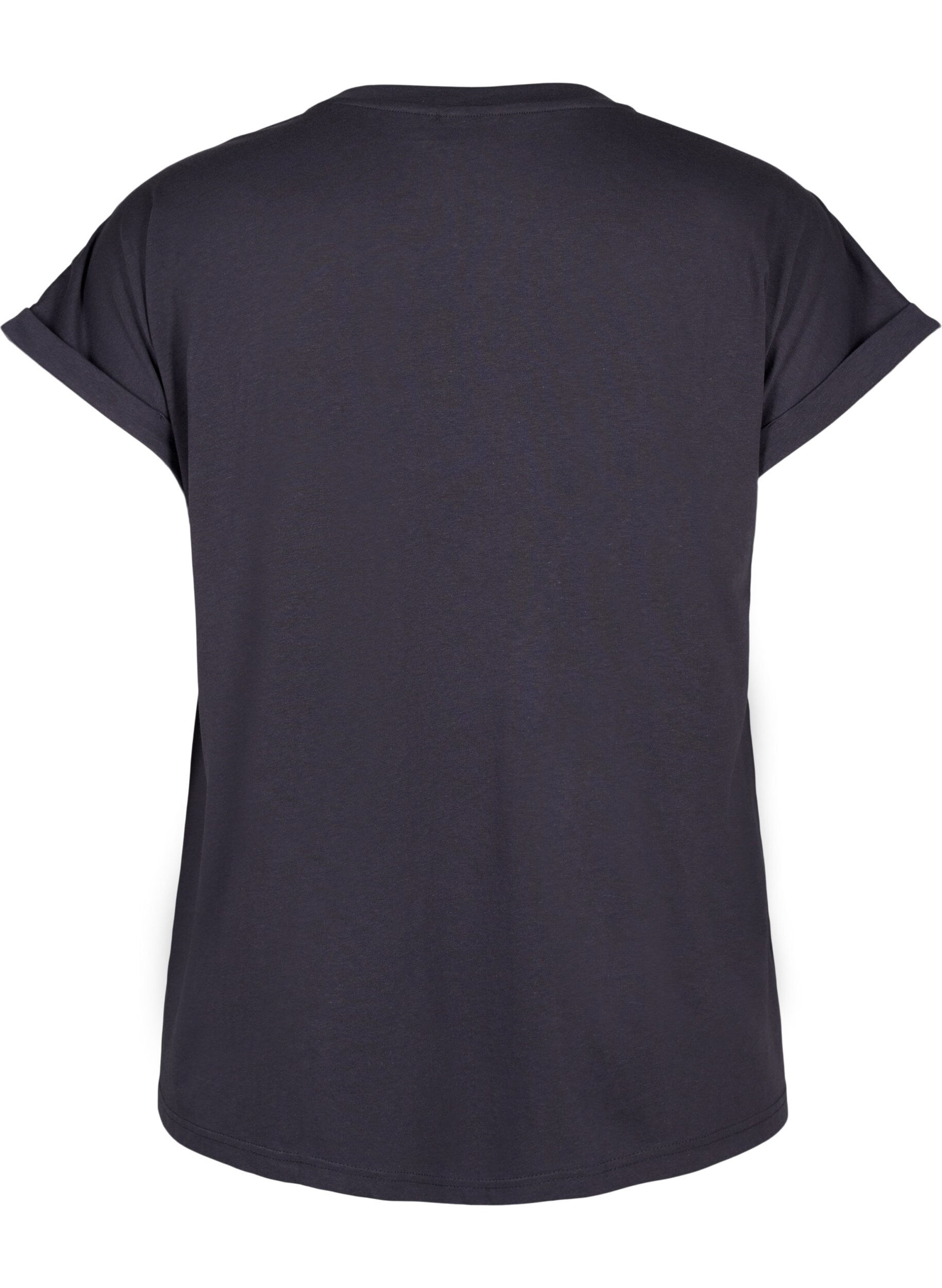 ZizziKort&aelig;rmet t-shirt i bomuldsblanding, Gr&aring;, Packshot image number 1