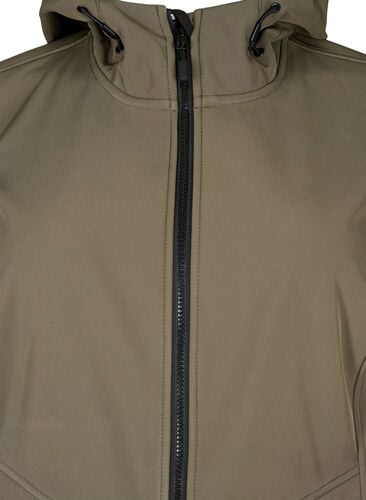 Kort softshell jakke med lommer, Bungee Cord , Packshot image number 2