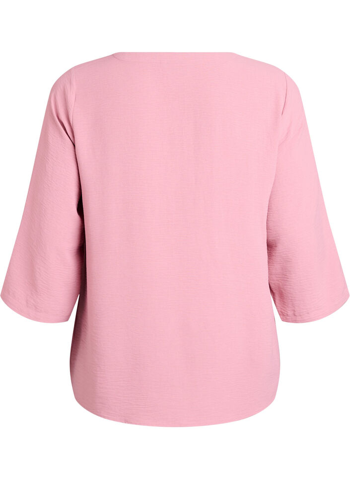 Bluse med 3/4 &aelig;rmer, Lyser&oslash;d, Packshot image number 1
