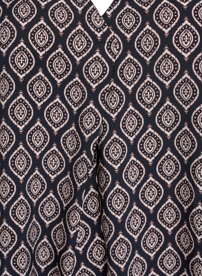 V-hals kjole i viskose, Bl&aring;, Packshot image number 2