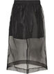 Lang nederdel i organza-look, Sort, Packshot image number 1