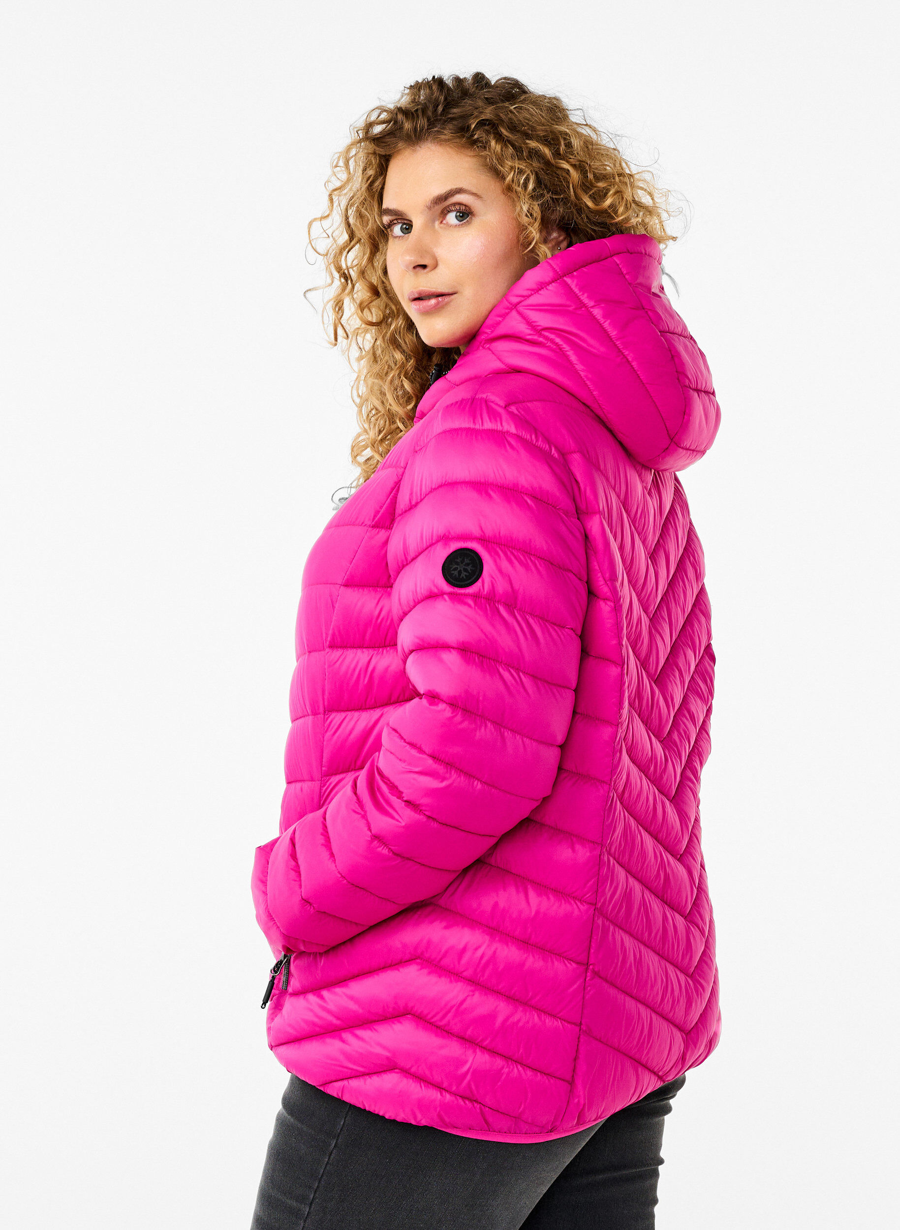 ZizziLetv&aelig;gts jakke med h&aelig;tte, Lyser&oslash;d, Model image number 2