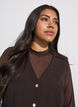 T&aelig;tsiddende meshbluse med lange &aelig;rmer, Brun, Model image number 3