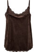 Velourtop med blondekanter, Brun, Packshot image number 1