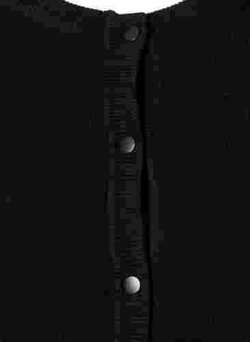 Ribbet cardigan med knaplukning, Black, Packshot image number 2