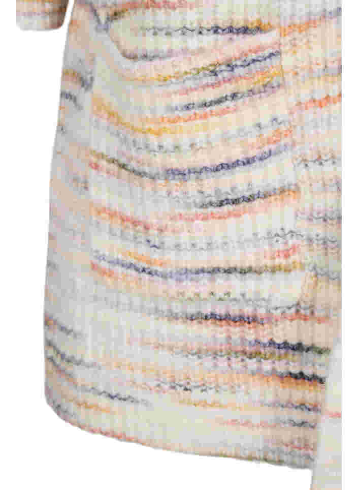 Meleret strik cardigan med cropped ærmer, Multi Color, Packshot image number 3