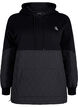 Sweatshirt med hætte og quilt, Black, Packshot image number 0