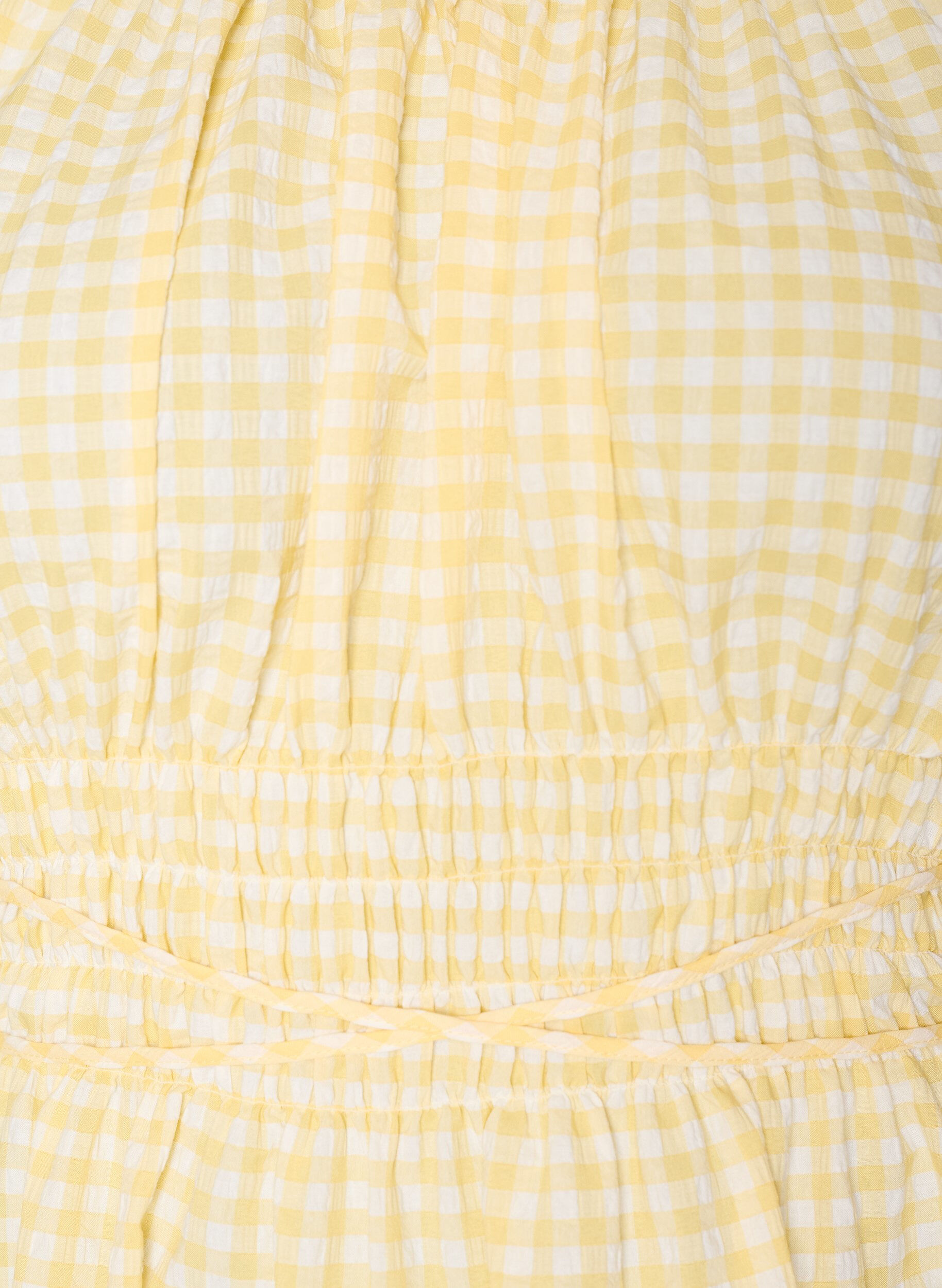 ZizziKort sm&aring;ternet kjole med ballon&aelig;rmer, Gul, Packshot image number 2