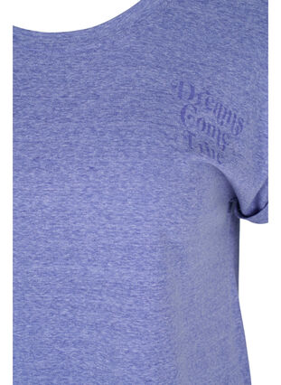 Meleret t-shirt i bomuld, Dazzling Blue Mel, Packshot image number 2